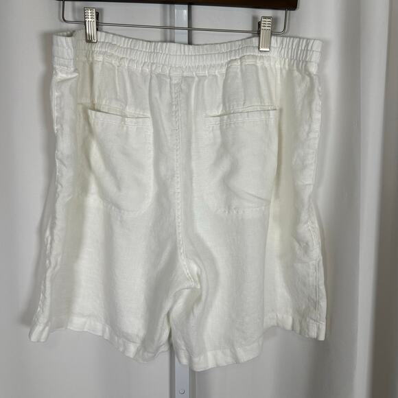 Lauren Ralph Lauren White Linen Shorts Sz 16 Summer Essential Classic‎ - Picture 5 of 10